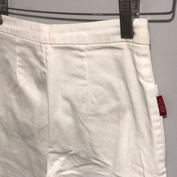 White Fendi High Rise Waisted Pants - Picture 4 of 8